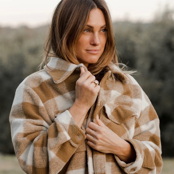 RYLEE + CRU Plaid Shacket | Cedar Check - Picture 2 of 2